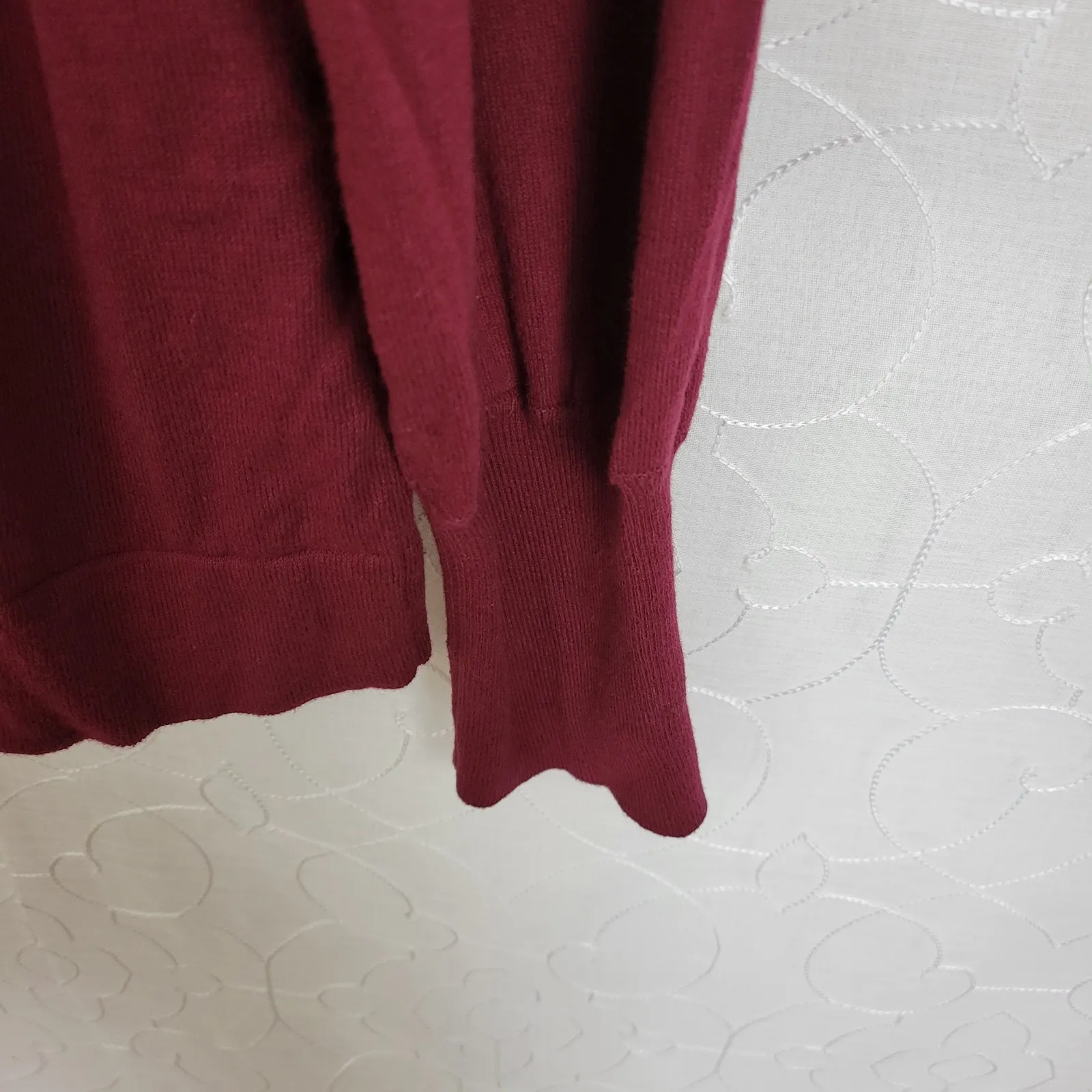 J. Crew Women's Sweater XL Red Puff Sleeve Classic Fit Rhinestone Pullover‎ NWT - Image 3