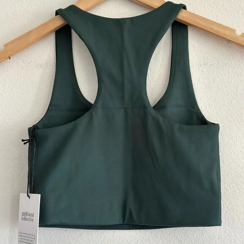 Girlfriend Collective Paloma Racerback Bra in Moss, Size X-Small - Image 7
