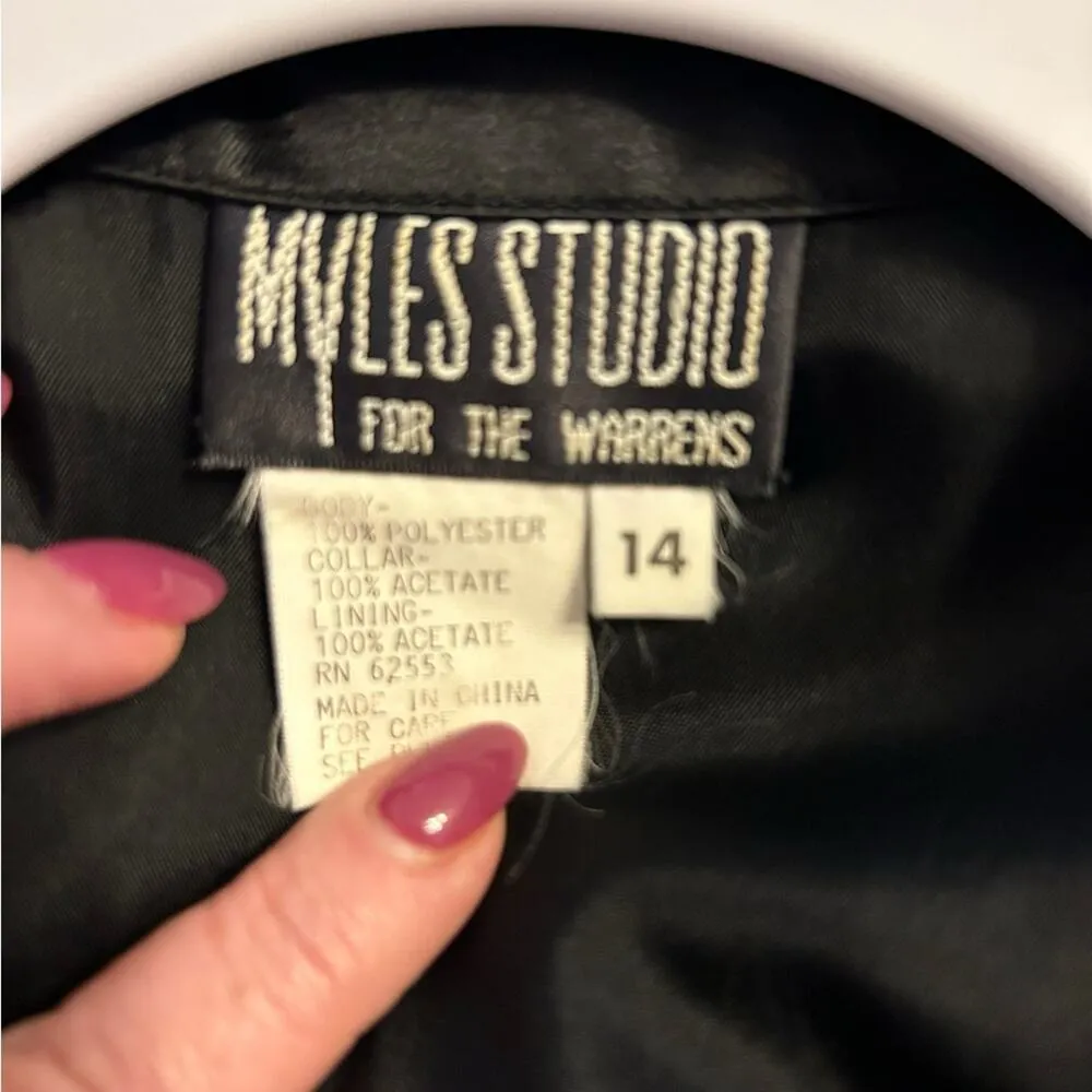 Rare Vintage Myles Studio For The Warrens Classic Elegant Black Dress - Image 4