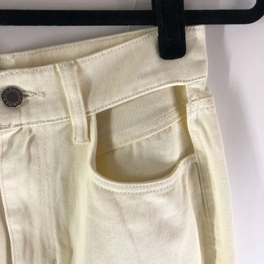 WeWoreWhat Womens Jeans High Rise Wide Leg Cutouts White 26 - Image 2