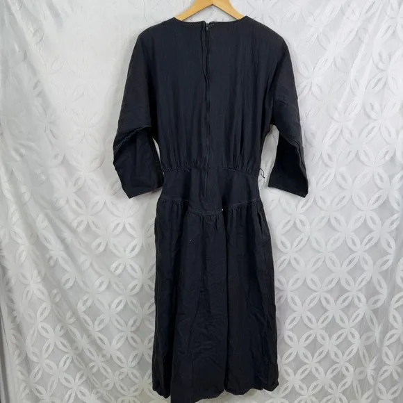 PG Collections Western‎ Style Black Denim Dress with White Embroidery Size 10 - Image 14
