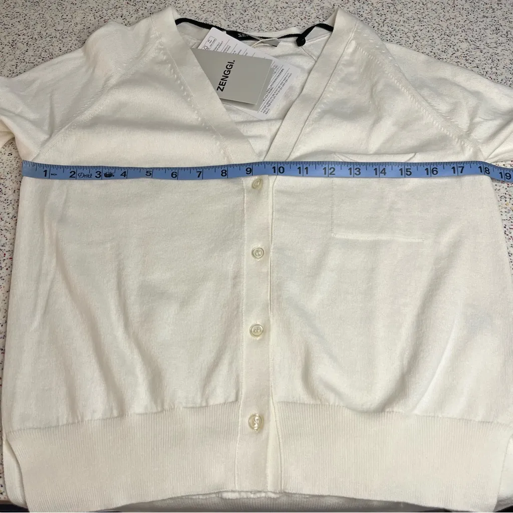 NWT Zenggi Amsterdam Organic Cotton Cardigan Sweater Plaster White Womens Size S - Image 7