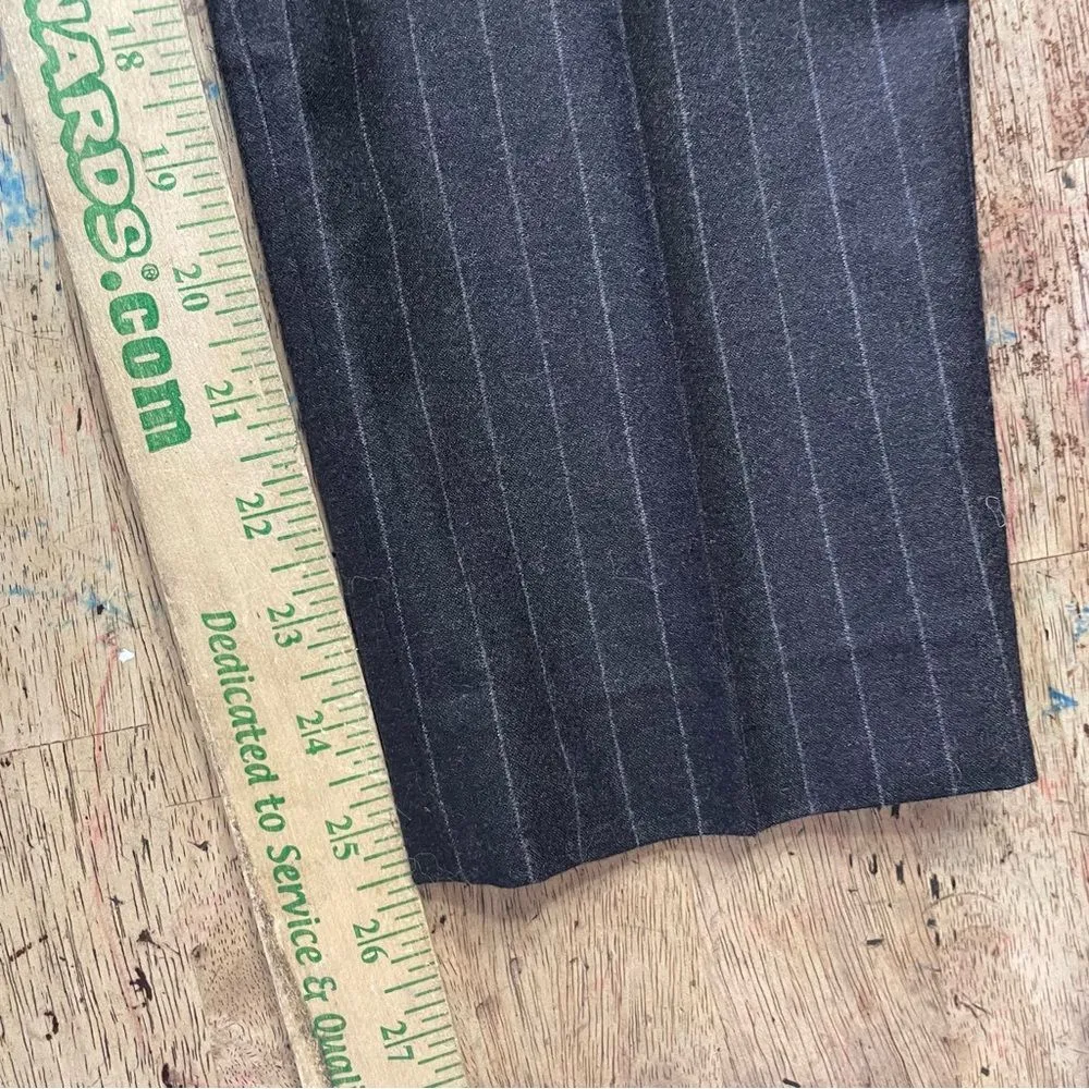 Brunello Cucinelli Italian Wool Pinstripe Pants With Chain Detail Womens Size 12 - Image 10