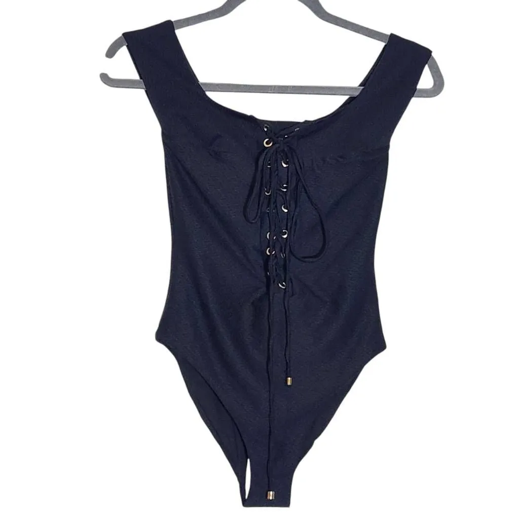 Blue Life Swim Black off the Shoulder Swimsuit NWOT Size Medium Black One-Piece - Image 3