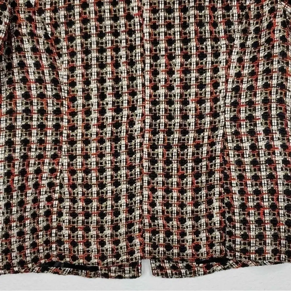 Chicos Fabulous Fall Signie Wool Blend Black Metallic Tweed Plaid Blazer Jacket - Image 12