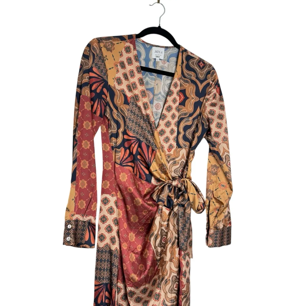 Misa Eliza Patchwork Wrap Dress - Image 10