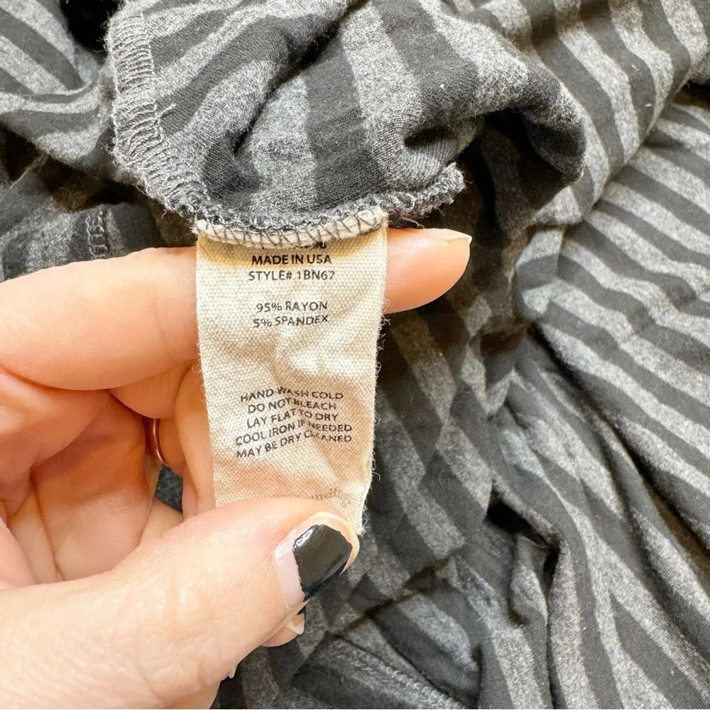 Soft Surroundings Chelsea Lagenlook Black Gray Stripe Comfort Poncho Women's 0S - Image 5