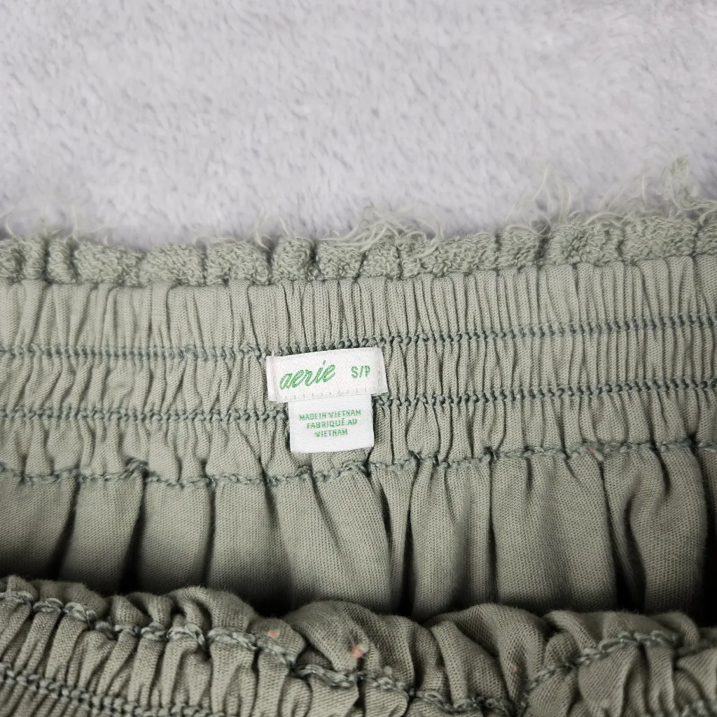 Aerie Layered Riffle Mini Skirt Green Size S Small - Image 4