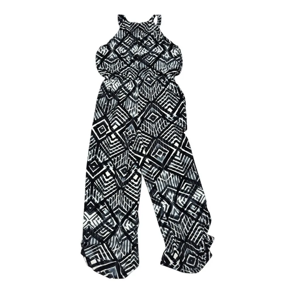 Marc New York Andrew Marc Jumpsuit Size Large Black White and Gray - Image 10