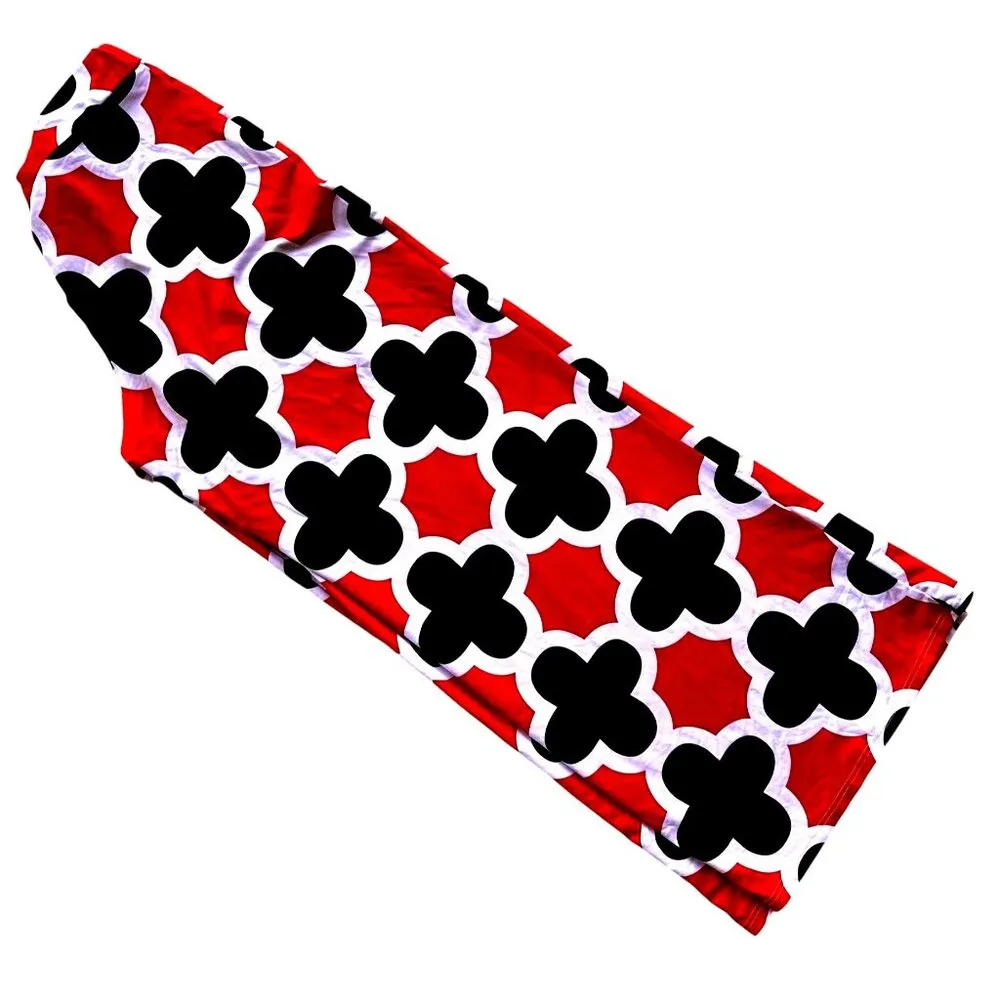 Polly Wolly Doodle Pants XL Red Black White Wide Legs Elastic Stretch Hi… - Image 7