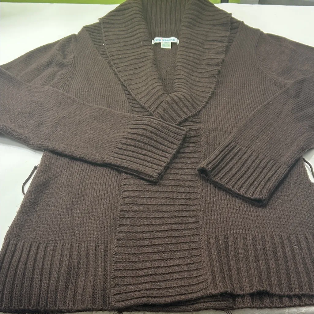 One Step Ahead Chocolate Shawl Collar Cardigan Brown Size undefined - Image 10