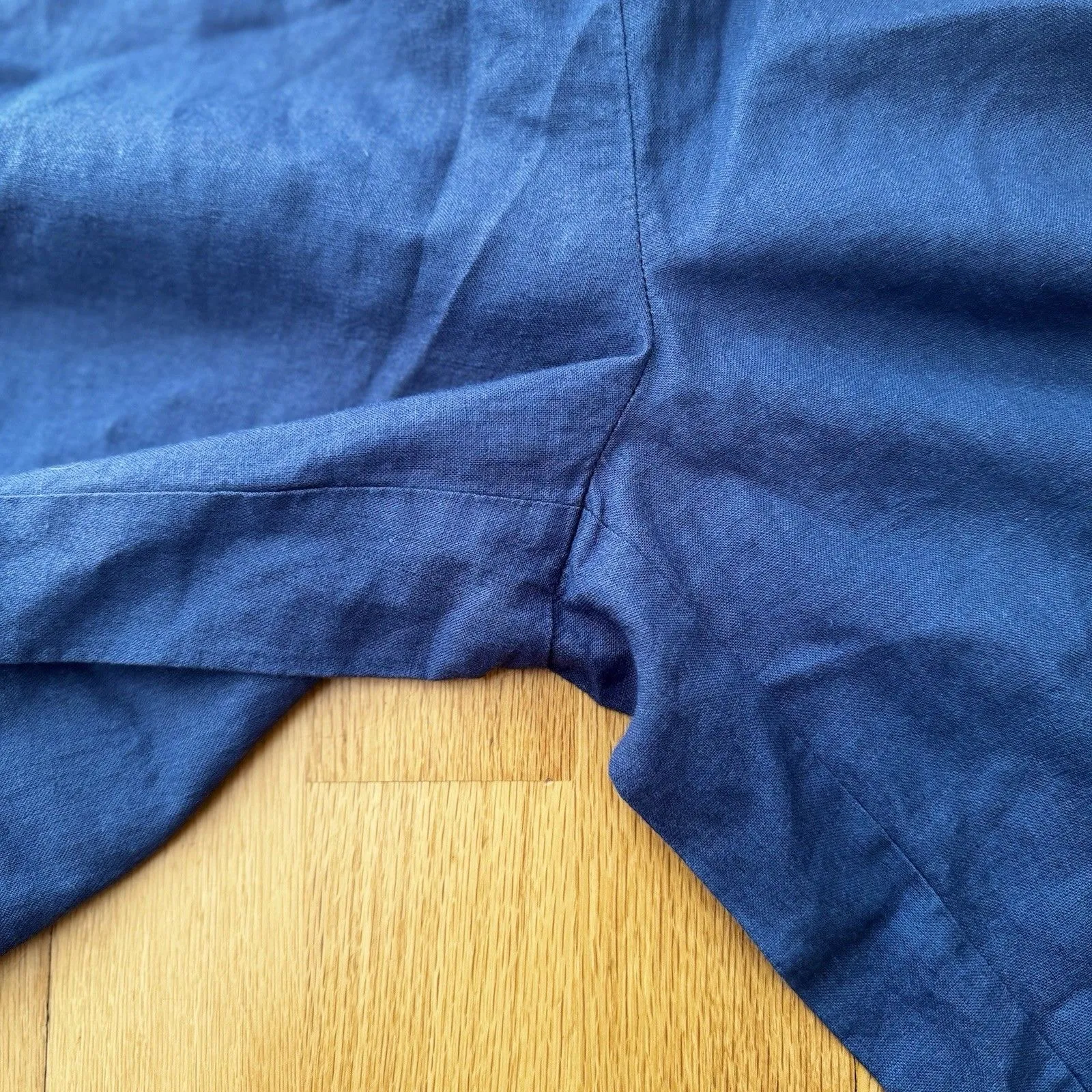 Coldwater Creek Women's Linen Blend Pants Blue L NWT Elastic Pull On Pockets - Image 11