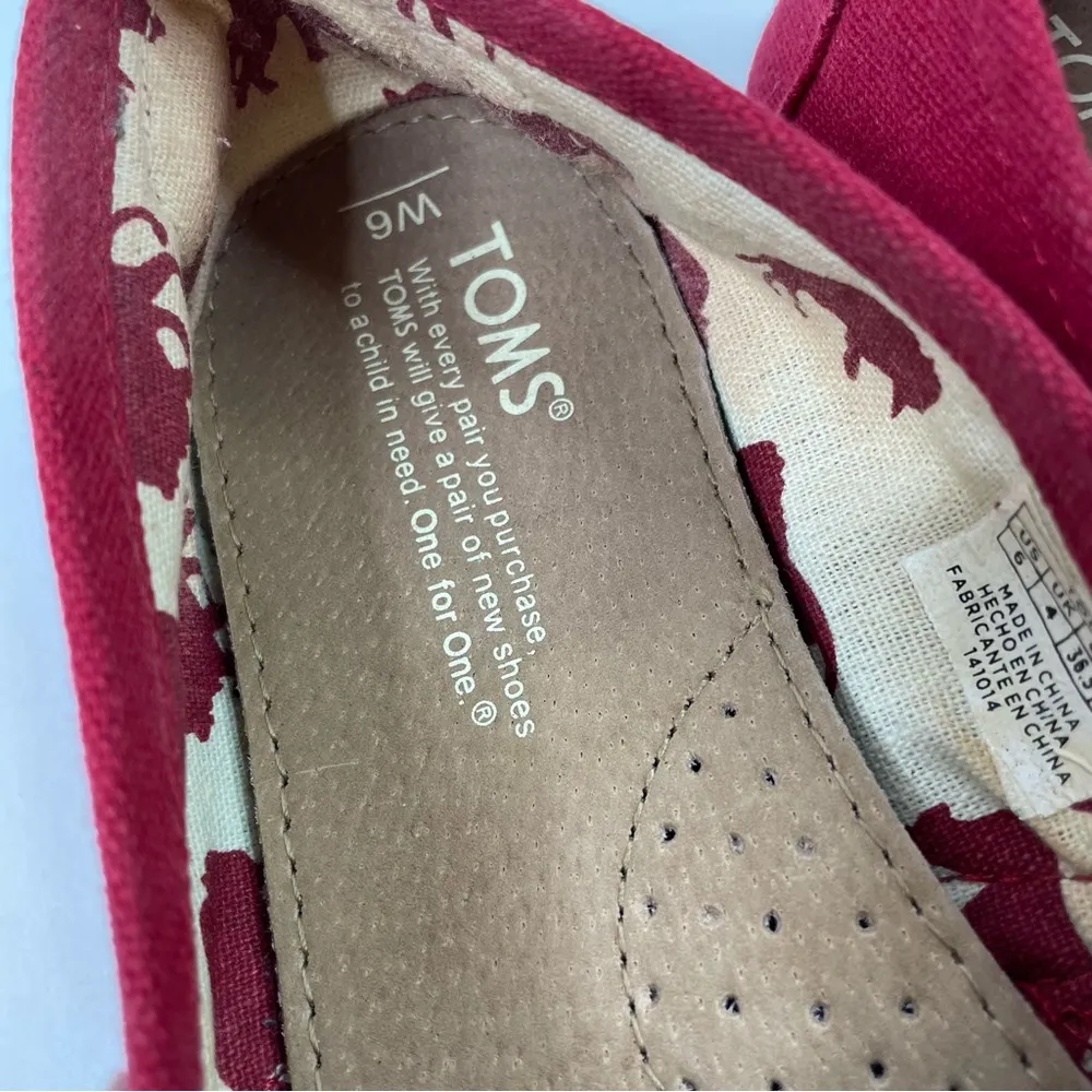 TOMS Red Canvas Espadrille Loafers - Image 2