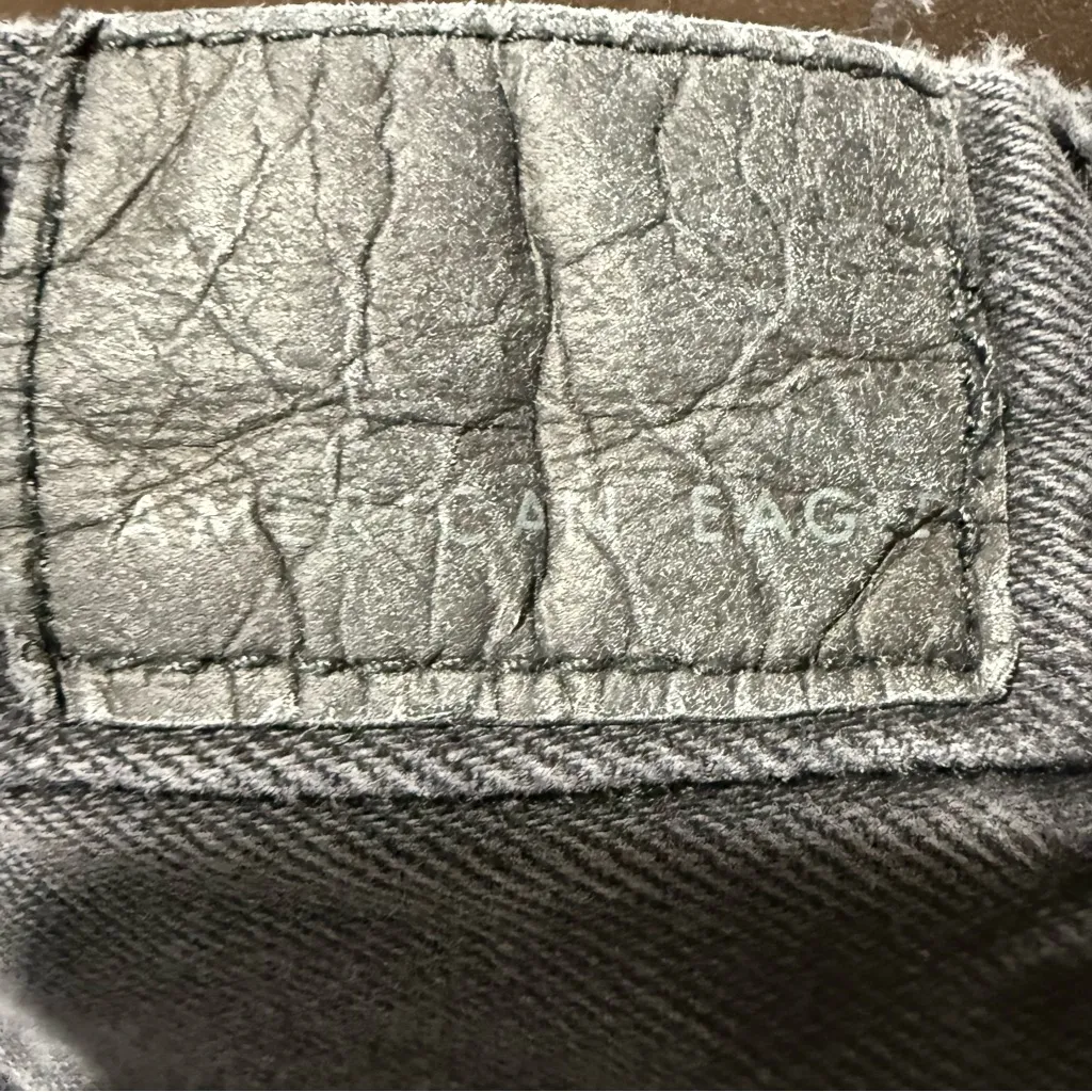 American Eagle Outfitters Ripped Faded Black Curvy Mom Jeans, Size 4 - Image 3