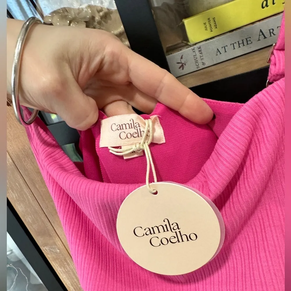 Camila Coelho Knit Cutout Detail Strappy Hayley Maxi Dress barbie pink bodycon - Image 3