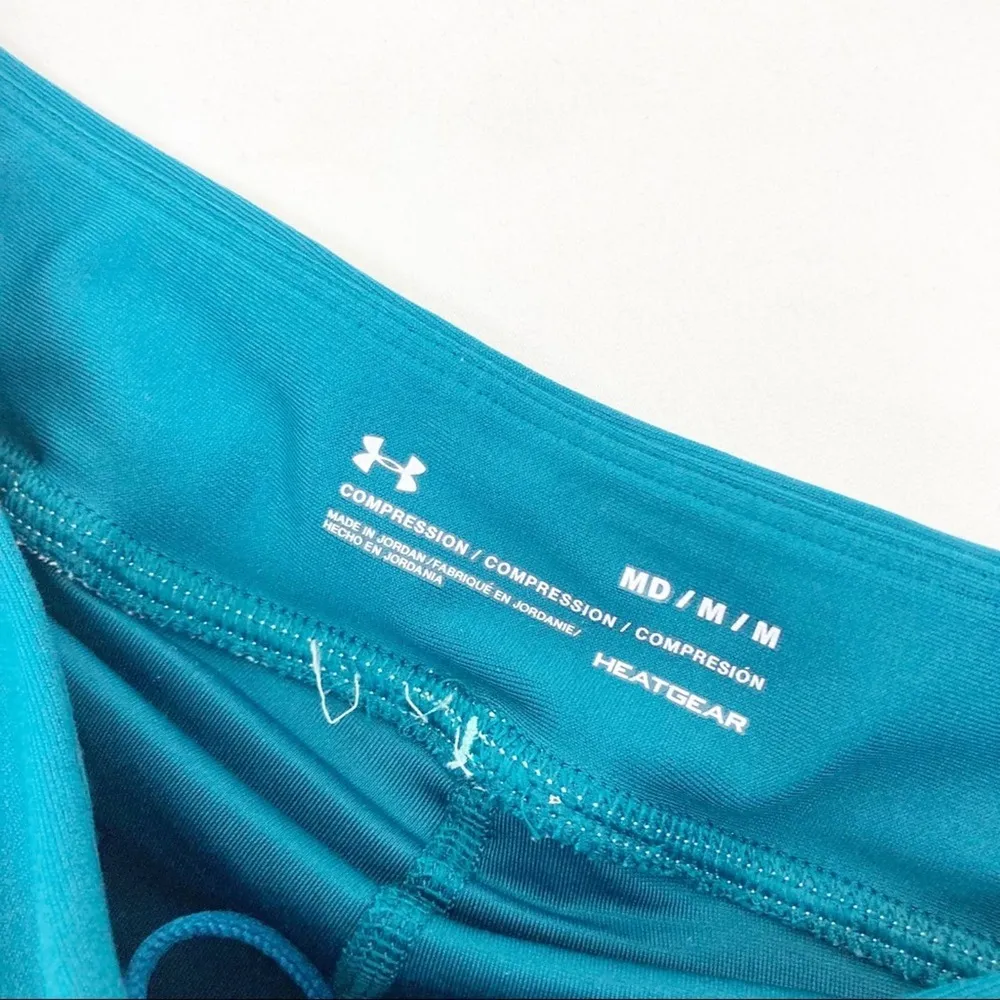 Under Armour  Teal Leggings Layered Shorts Sz M - Image 6