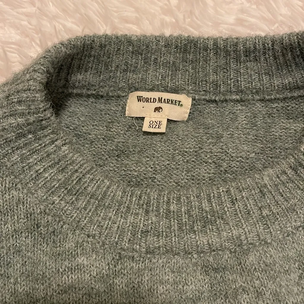 World market Heather green sweater one size Size undefined - Image 5