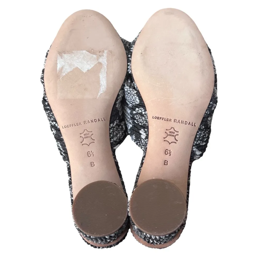 Loeffler Randal Emilia Penny Pleated Knot Sandals Womens 6.5 python snake - Image 4