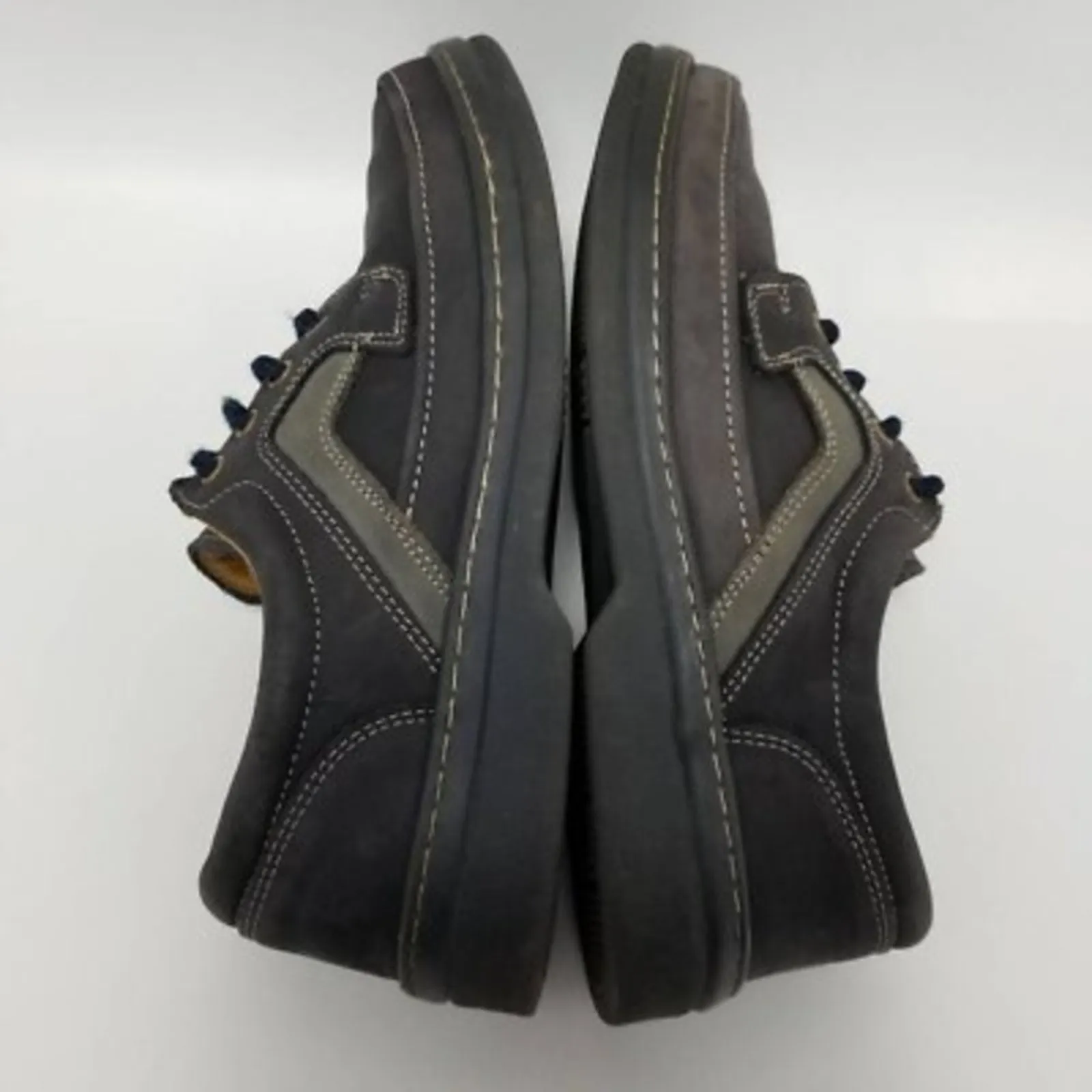 Ecoland Mens Leather Lace Up Sneakers Shoes Size 42 Gray - Image 9