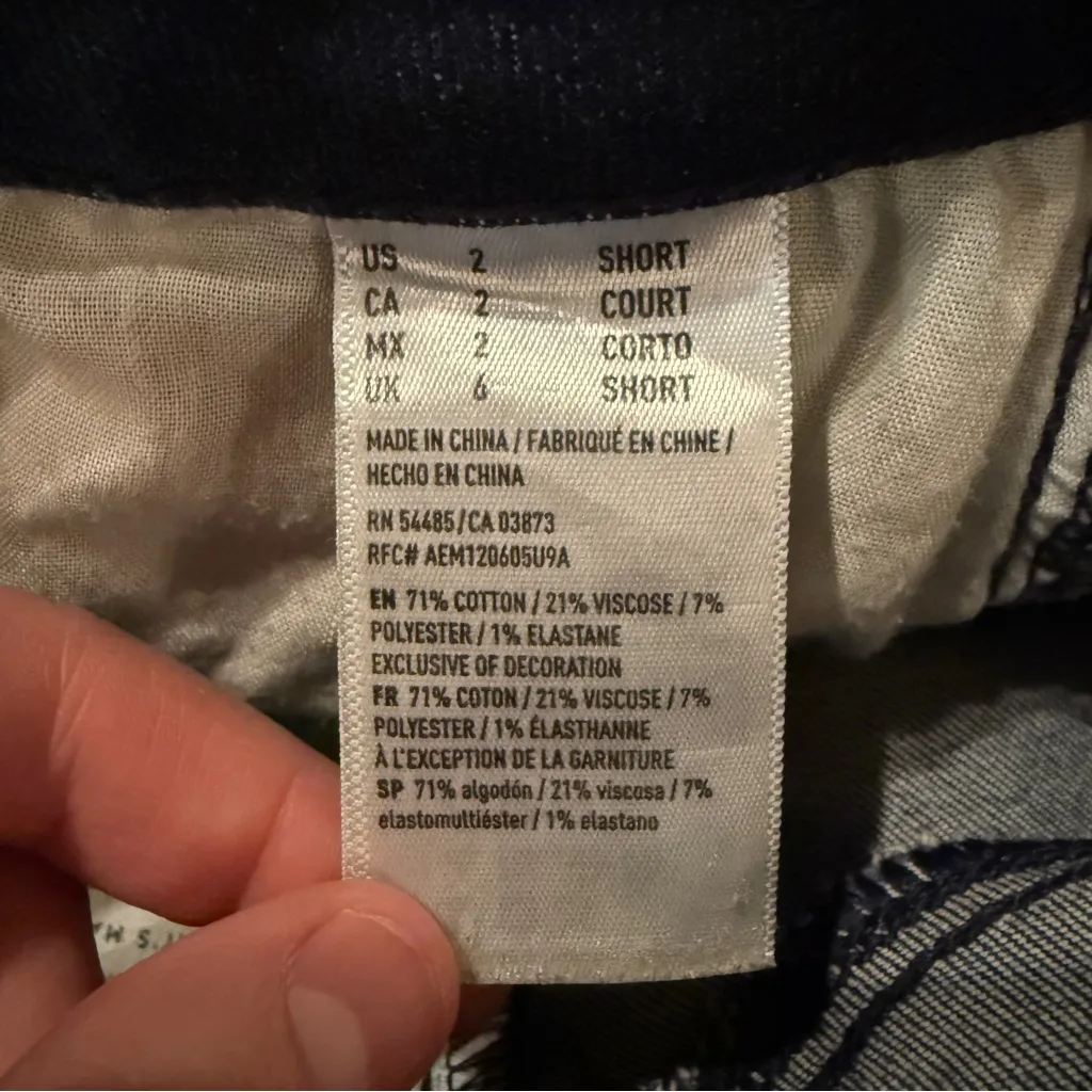 American Eagle Hi-Rise Jegging Crop Distressed‎ Raw Hem Skinny Jeans Sz 2 Short - Image 5