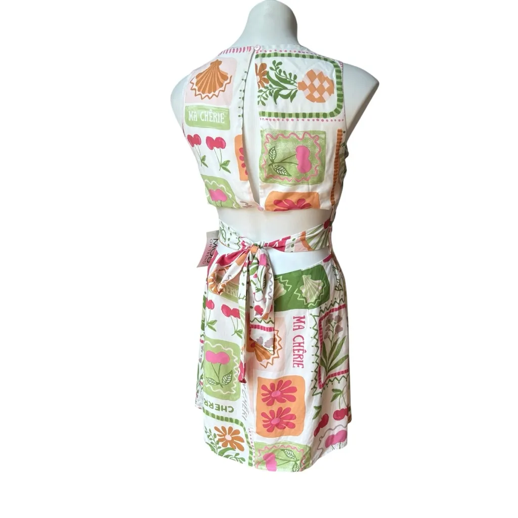 NWT, Mod On Trend Secret Symphony Cutout Tie Back Print Dress!, Sz S - Image 9