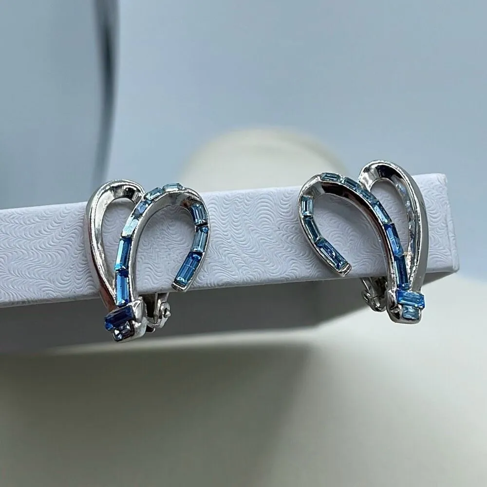 Vintage climbing style clip earrings. Silver - Image 2