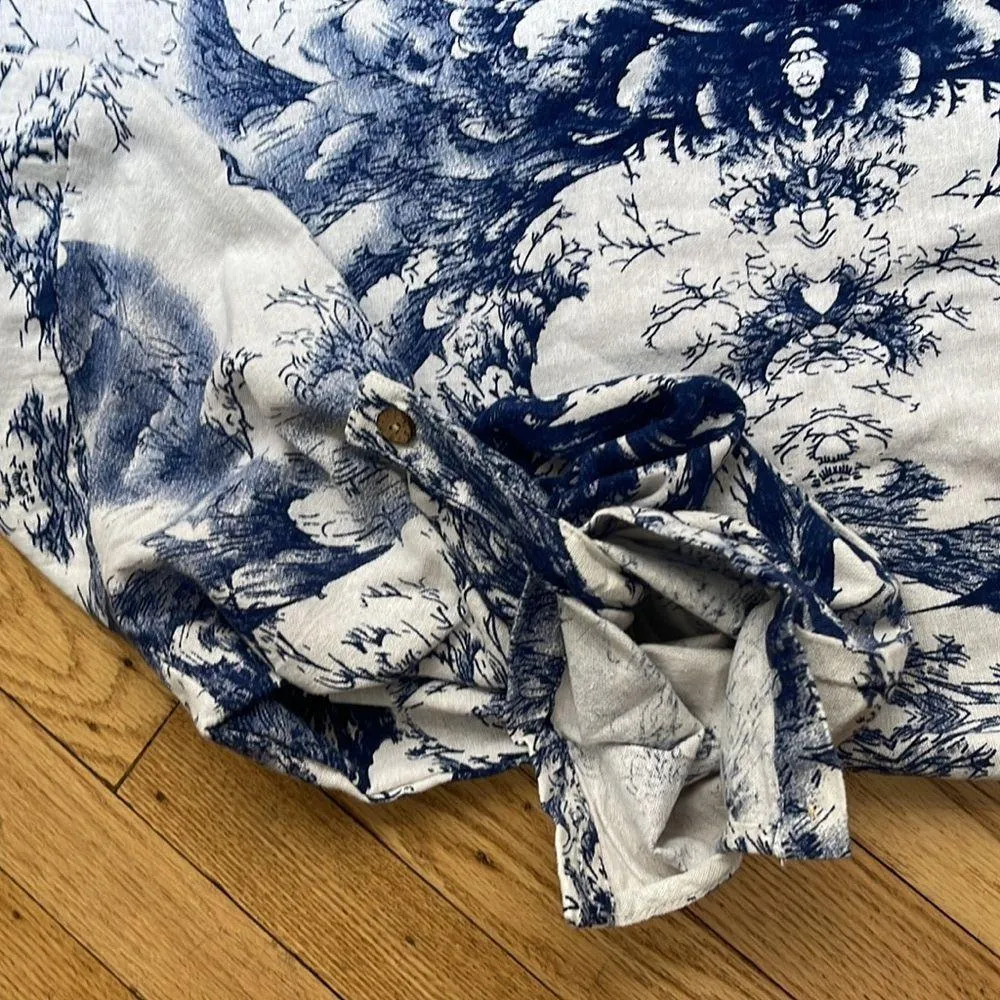 ZAFUL ZANGO blue and white print dress size medium - Image 5