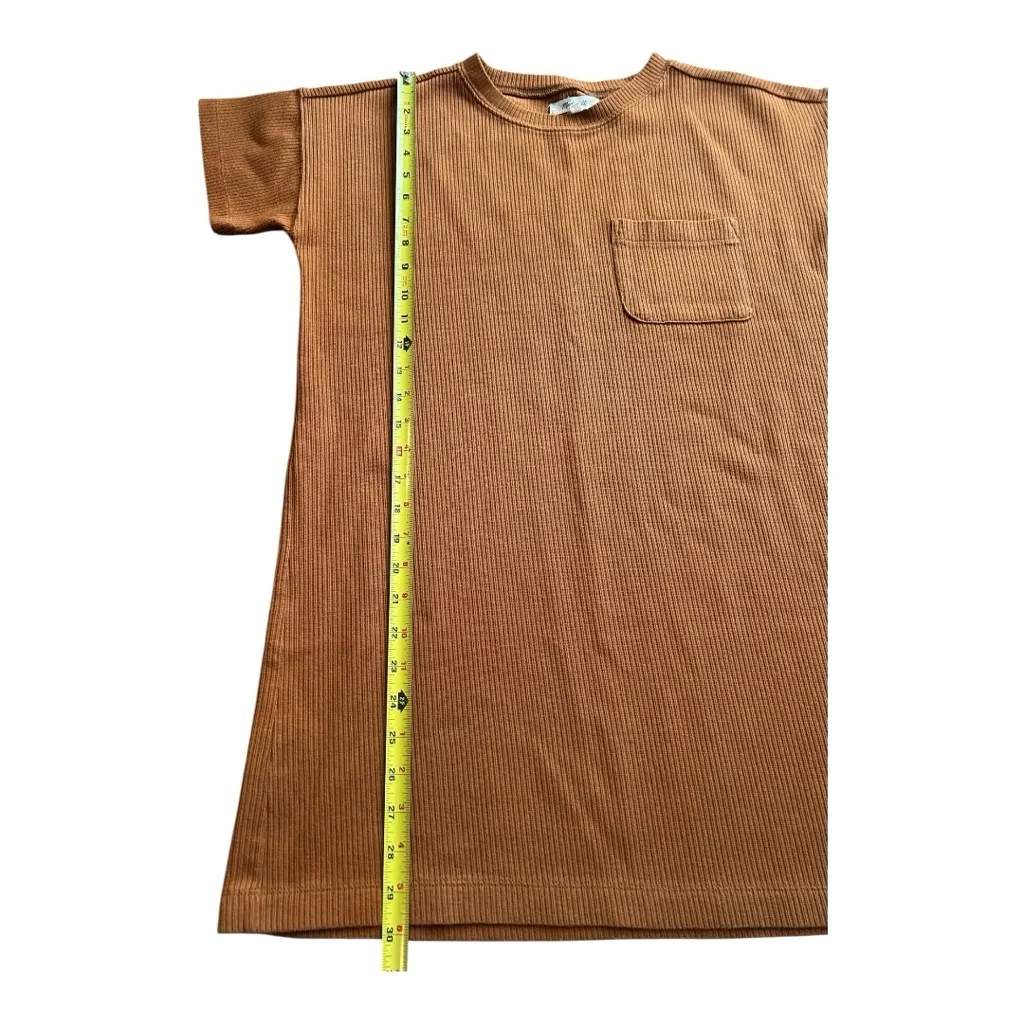 MADEWELL Rib T-shirt Dress In Golden Pecan Size XS - Image 5