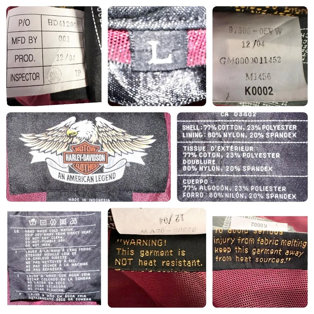 Harley-Davidson Vintage 2005 Moto Jacket, Size L, 2 Zipper Pocket - Image 7
