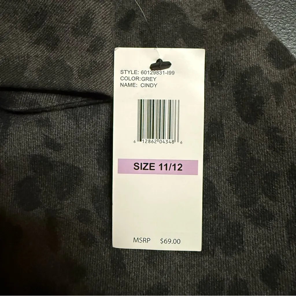 Jessica Simpson Dark Leopard Spot Print Mini Skirt Lace Black/Grey Sz 11/12 NWT - Image 6