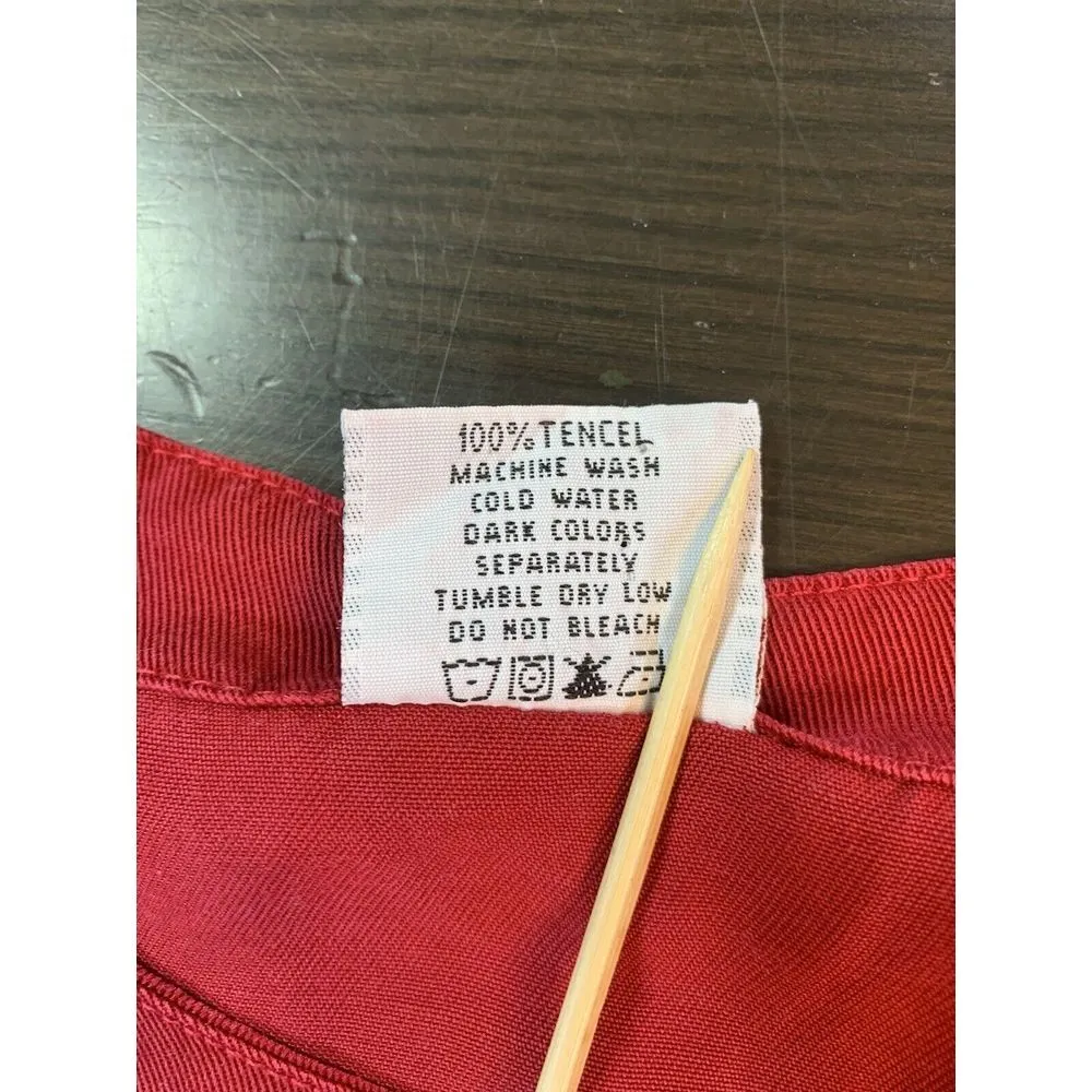 Click Color Me Tencel Women Medium Lagenlook Church Christmas Holiday Top Office Red - Image 6