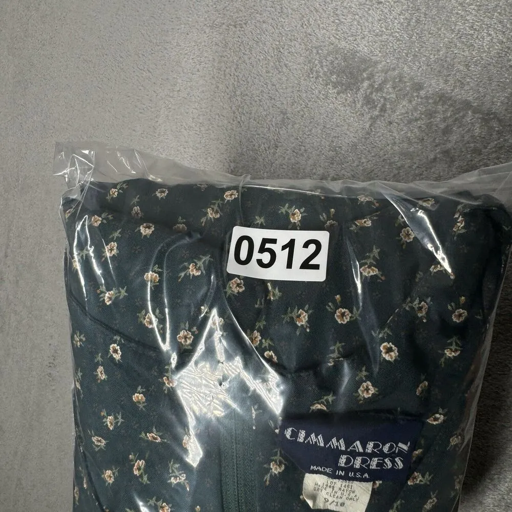 Cimmaron Jumpsuit Womens Medium Green Cream Floral Flowers Wide Leg Peasant Boho - Image 8