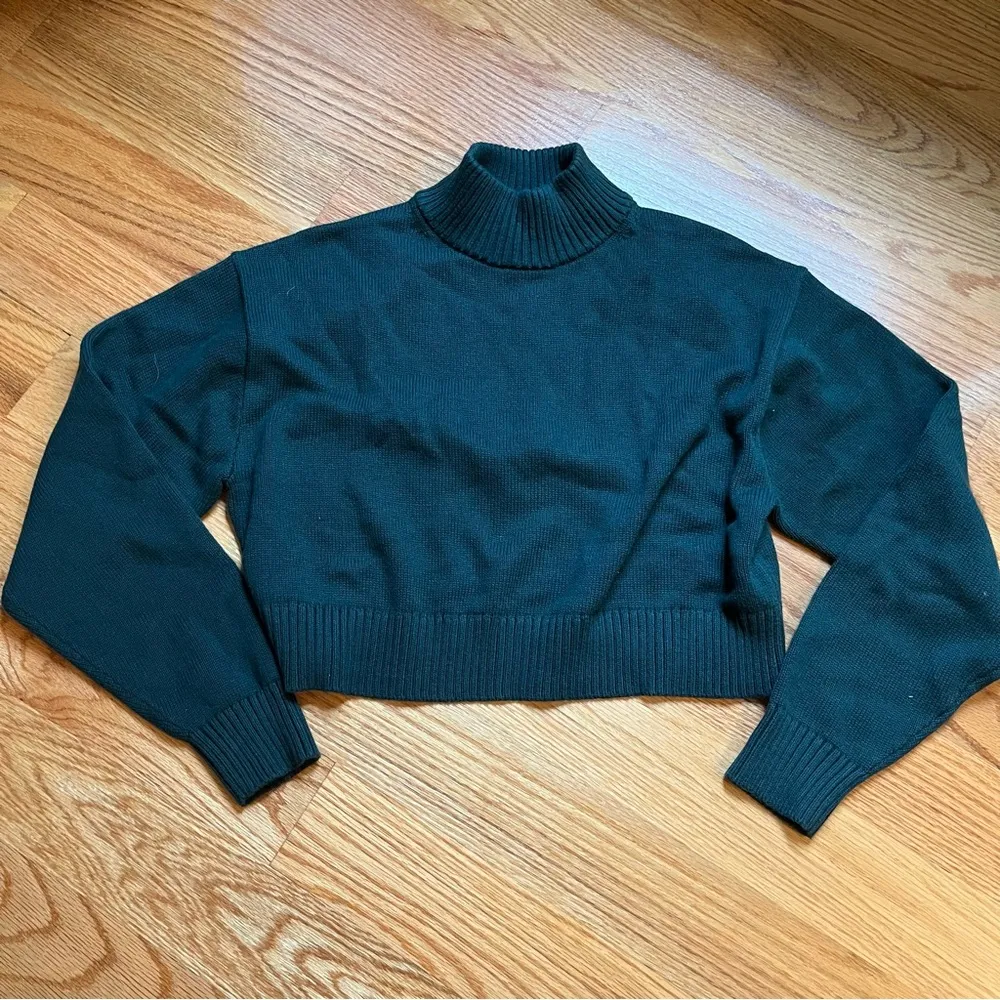 Aritzia Sunday Best scottie turtleneck sweater in scarab (dark green) size XS - Image 2