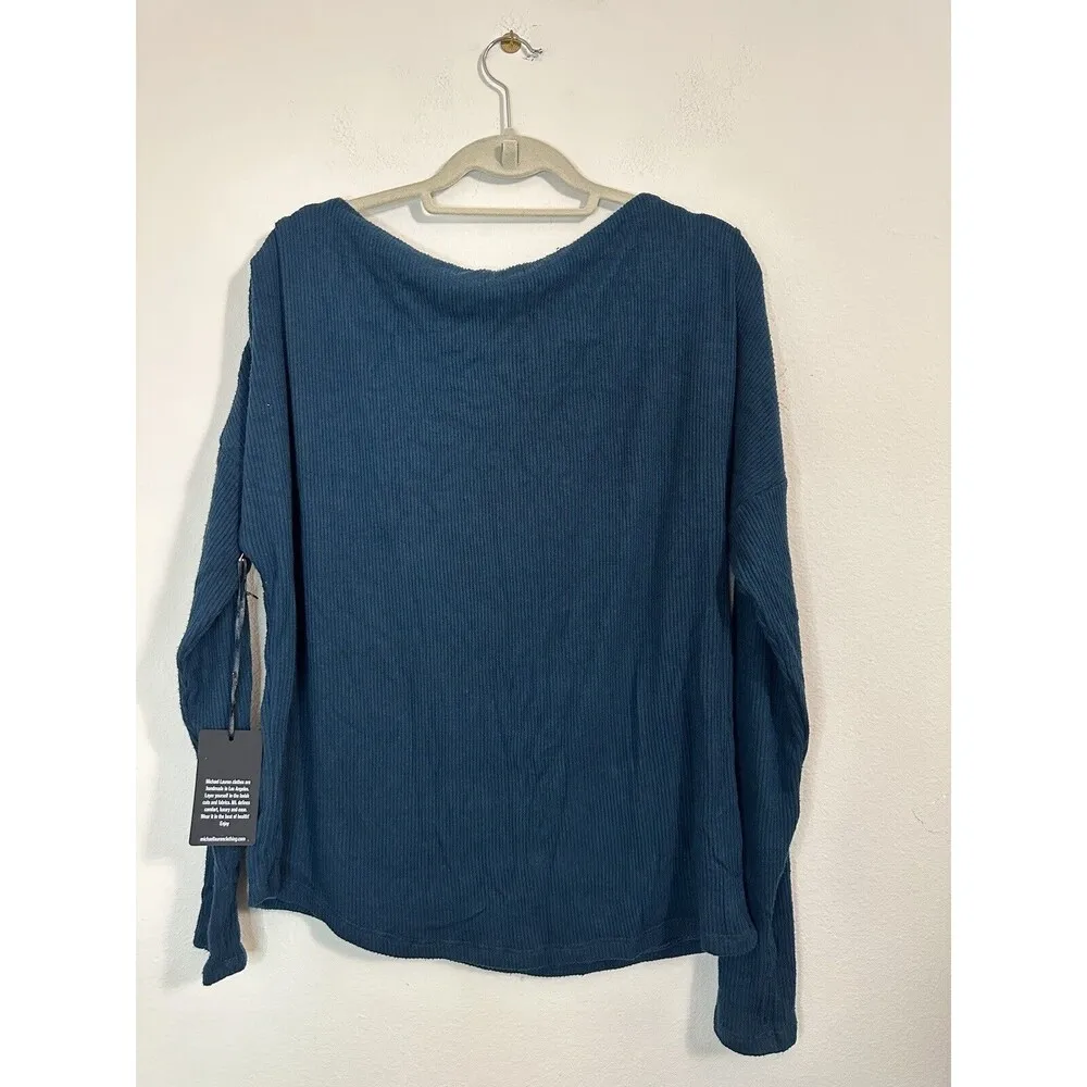 MICHAEL LAUREN SANTOS DROP SHOULDER SWEATER Size S Ribbed Soft Cozy NWT - Image 2