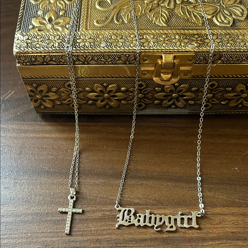 FREE Jewelry Necklace and Bracelet Set Cross Babygirl Silver - Image 2
