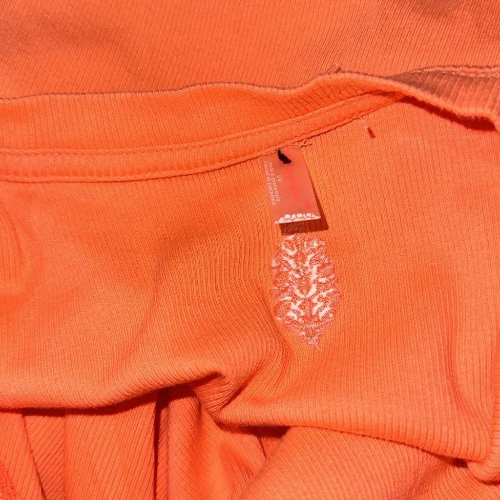 NWOT FP movement flow state layer ribbed ruched sleeve color orange thermal Top - Image 6