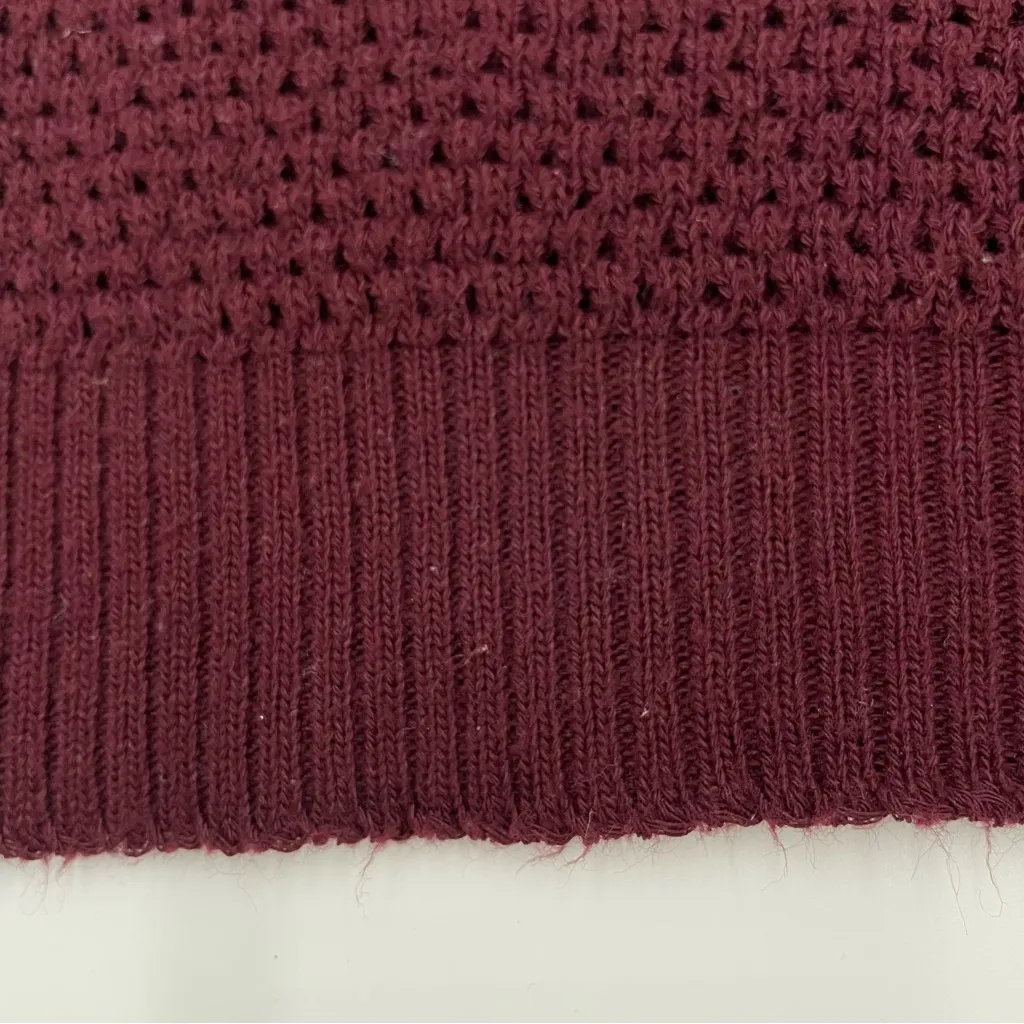 Vintage Sweater Vest 1980s Women Maroon Acrylic Sleeveless Top Retro Collegiate‎ Red - Image 7