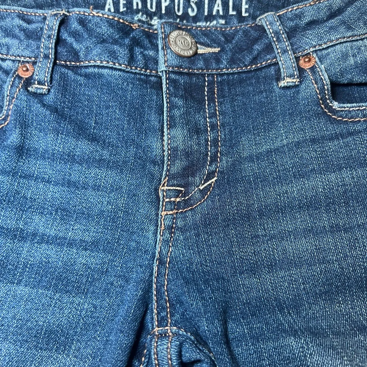 Aeropostale Skinny Blue Jeans Womens Size 4 Regular Stretch Classic Denim Casual - Image 7