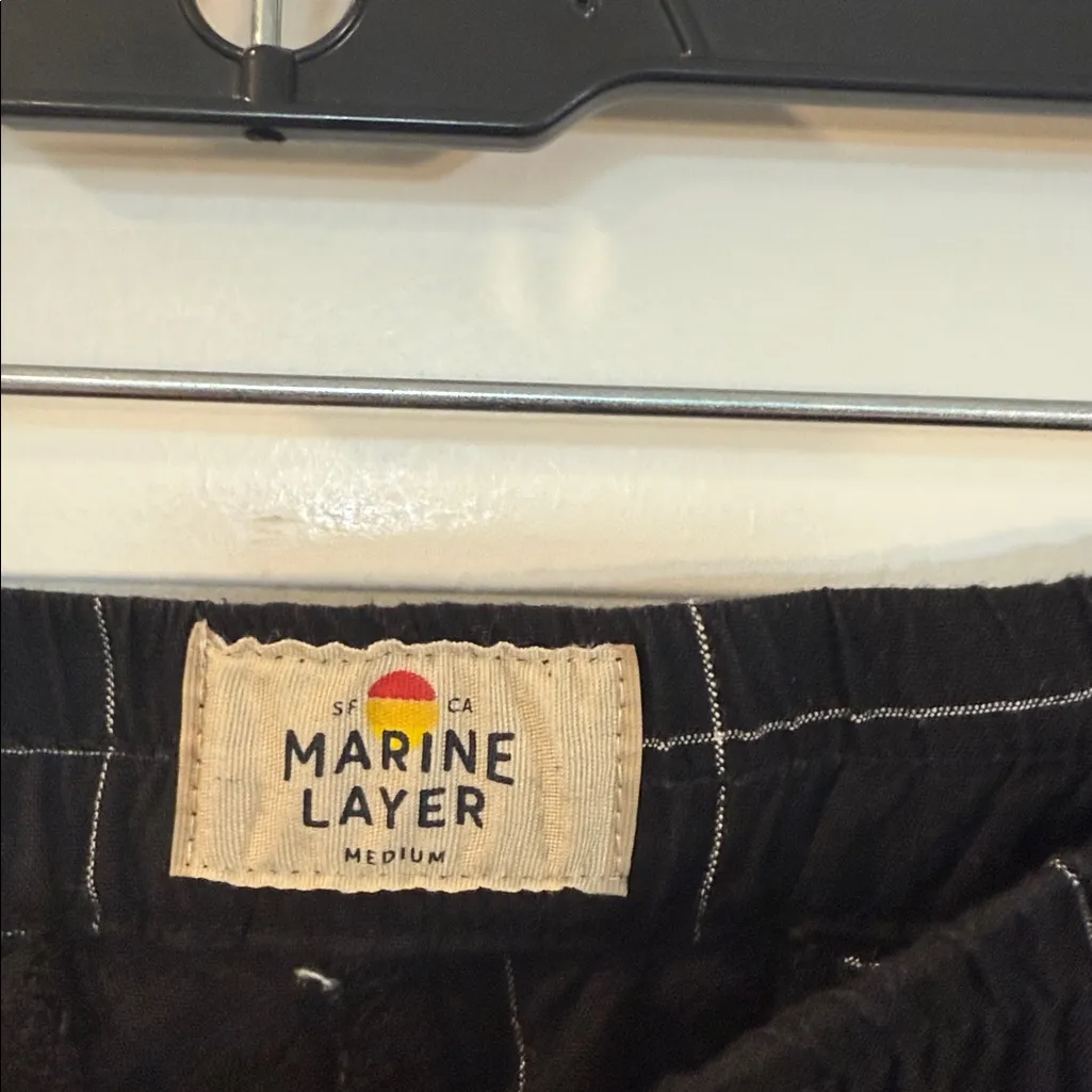 Marine Layer Allison Pants in Black Windowpane medium - Image 4
