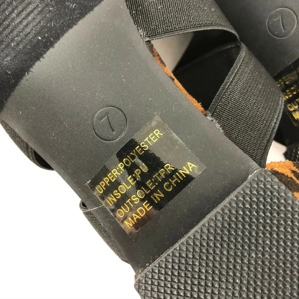 JC Womens D'Orsay Flats Faux Suede Leopard Print Pointed Toe Strappy Size 7 Brown - Image 5