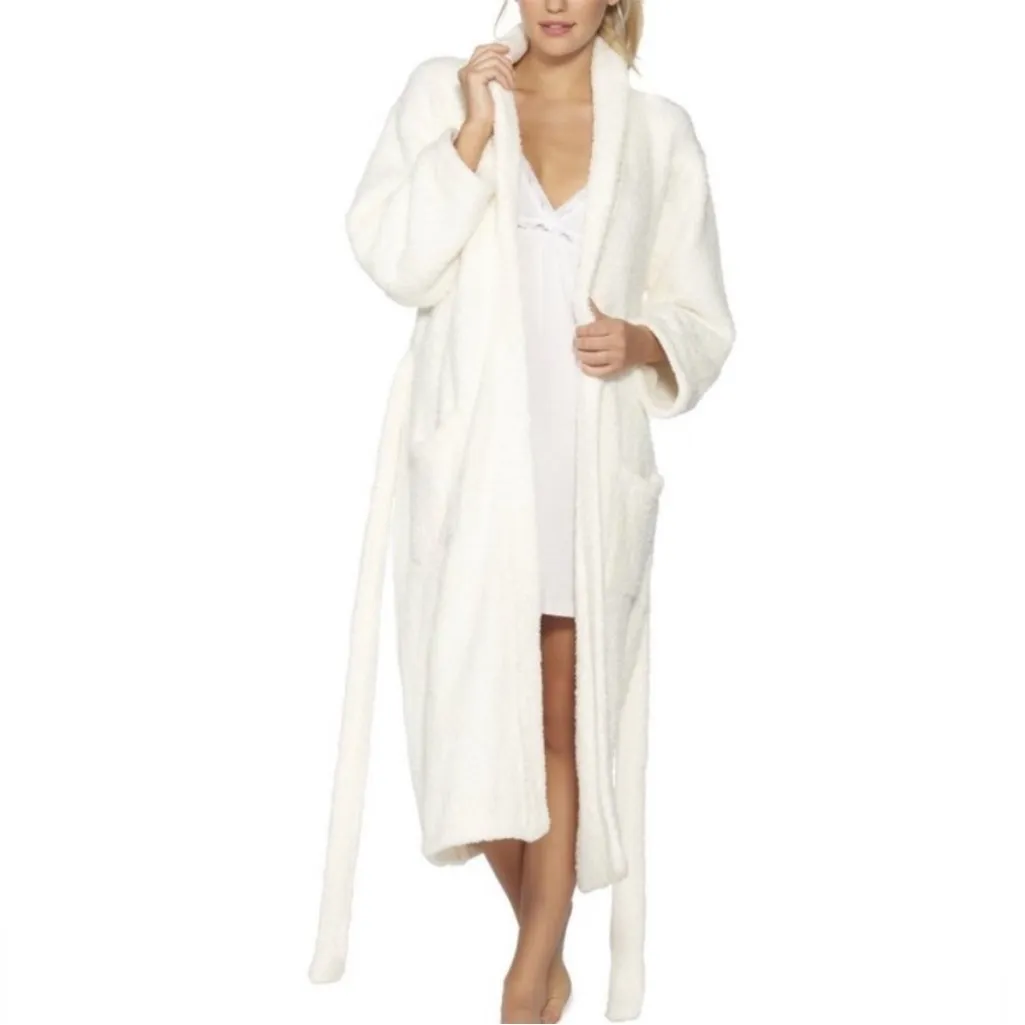 Barefoot Dreams Cozy Chic White Robe Size 3 Large Soft Comfortable Lounge - Image 3