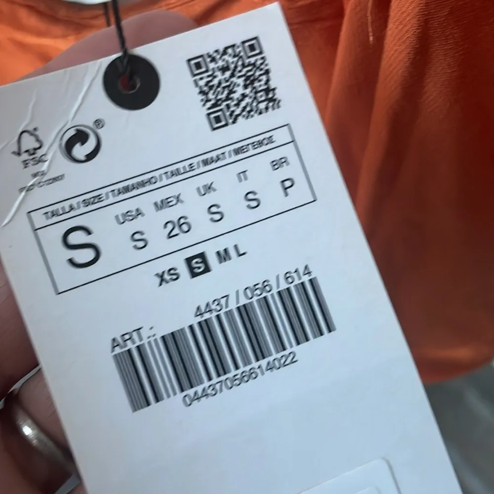 NEW Zara Orange Satin Ruffle Draped Off Shoulder Tank Top Blouse Small - Image 13