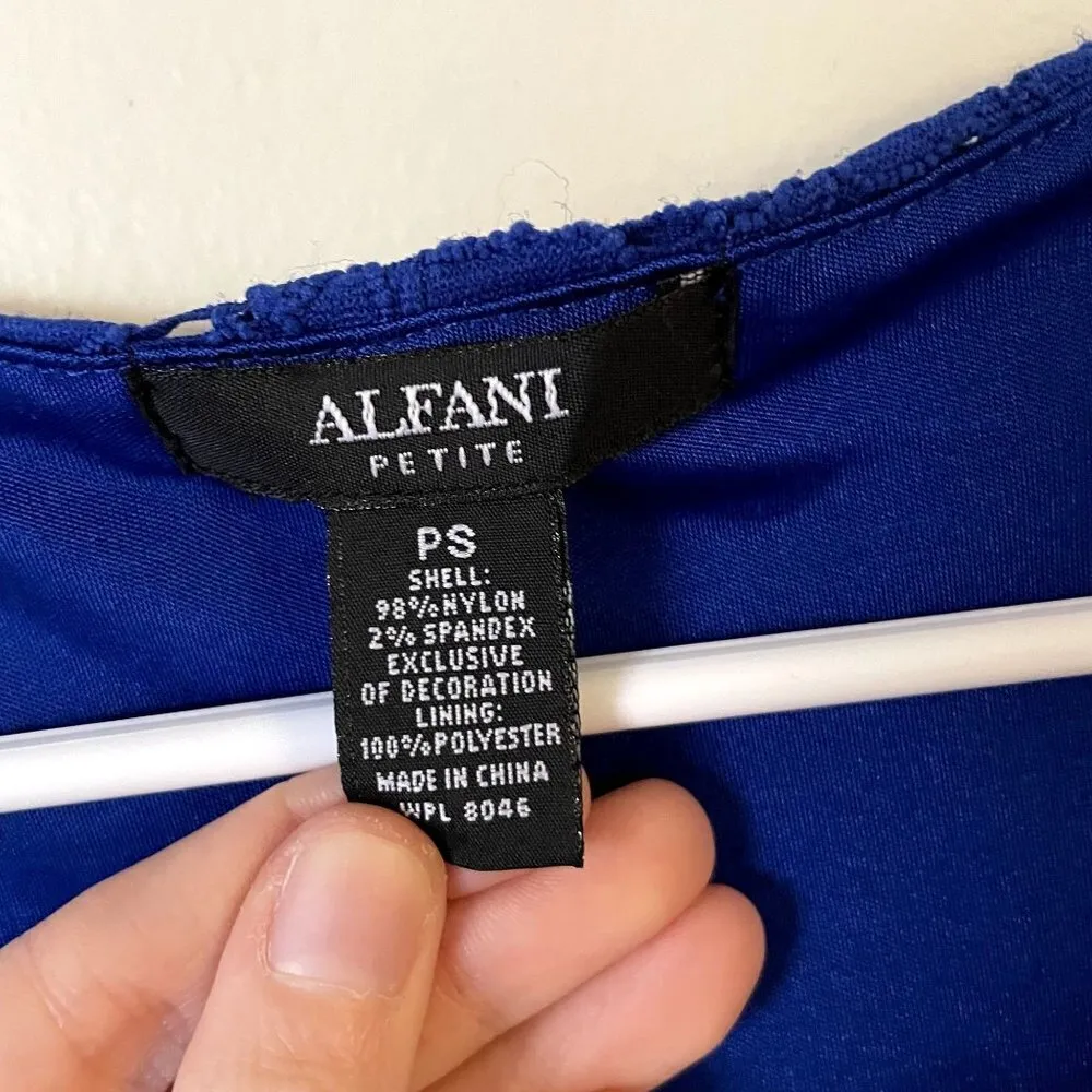 Alfani petite royal blue lace floral sleeveless summer sundress beautiful dress - Image 3