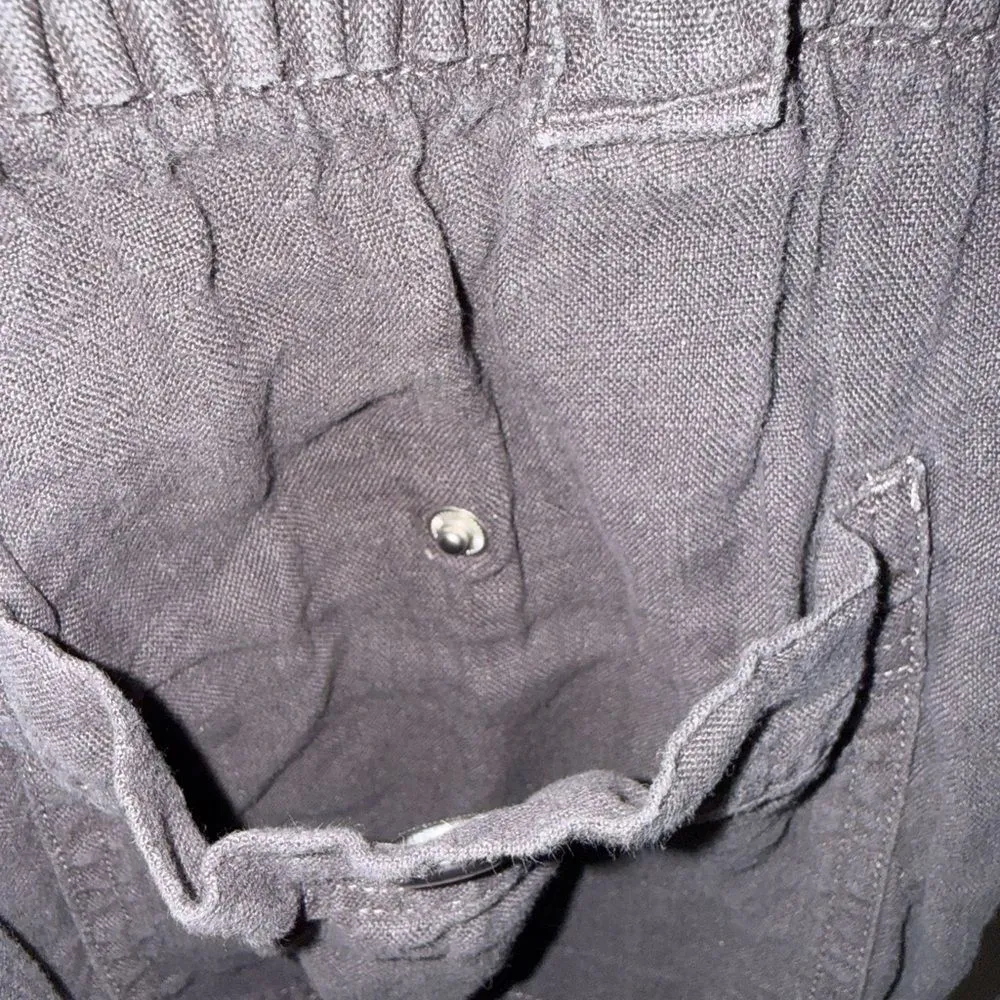 Tahari Brown High Rise Linen Straight Leg Lagenlook Pants Size Large #721 - Image 9