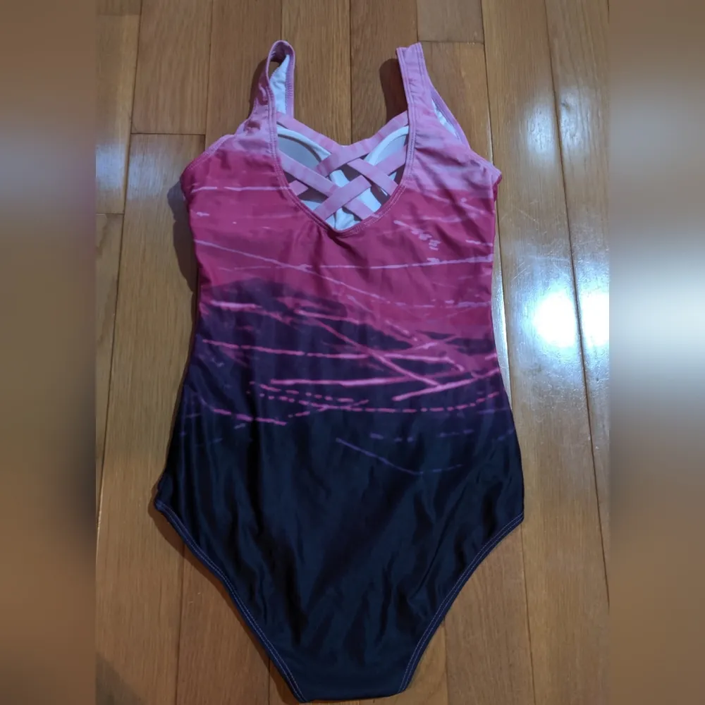 One Piece Ombre Swimsuit Women's Size Medium Pink - Image 2