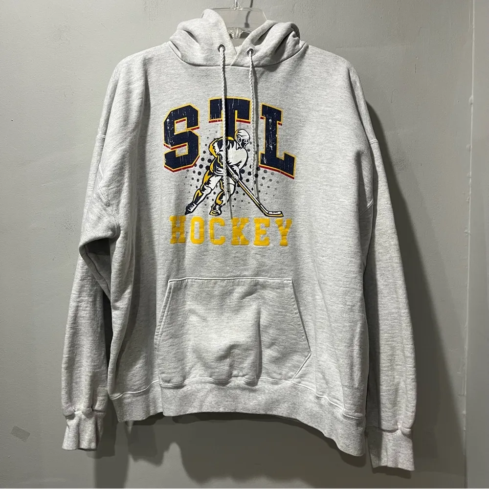 Arch Apparel STL hockey Hoodie Gray Size Large Blues - Image 2