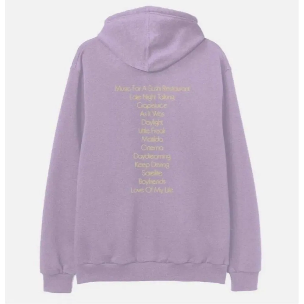 Harry Styles Love on Tour 2022 Harry’s House Tracklist Purple Hoodie Size Medium - Image 2