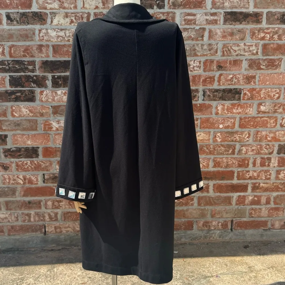 Black Sandra and Andre peacoat with rhinestone detail on sleeves / 0X / EUC - Image 10