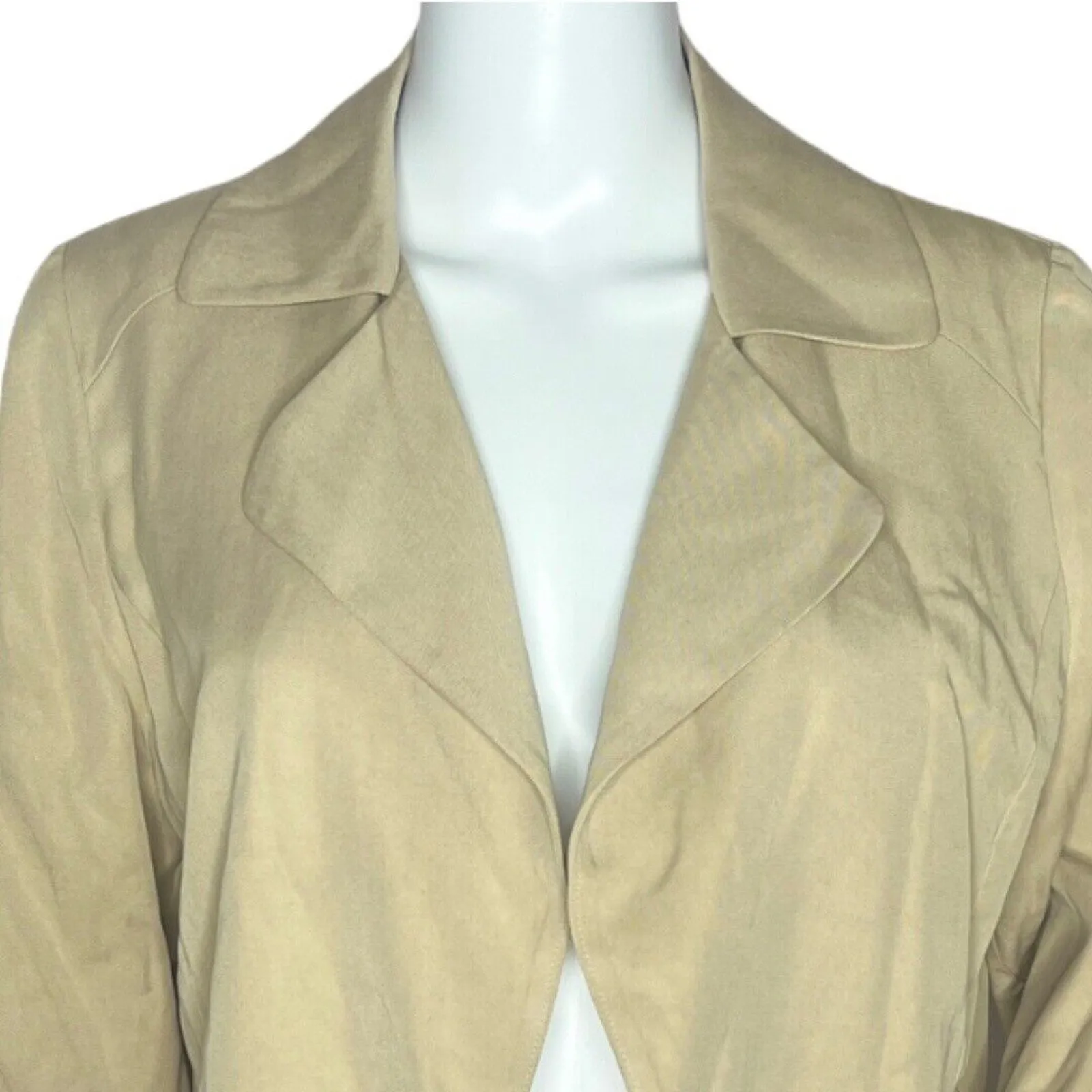 Chicos Blazer Women Small Tan Open Preppy Neutral Minimalist Light‎ Academia - Image 5