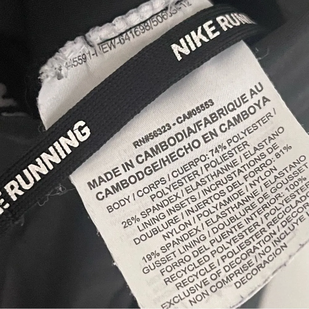 Nike Size Large Running Leggings Pants Drawstring Solid Black - Image 11